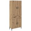 vidaXL Highboard Artisan Egetr&aelig; 69,5 x 34 x 180 cm Konstrueret tr&aelig;