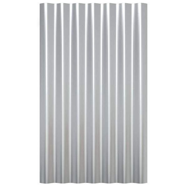 vidaXL tagplader 12 stk. 60x36 cm galvaniseret stål sølvfarvet