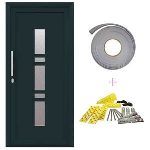 vidaXL Hovedd&oslash;r 108 x 208 cm PVC Antracit