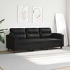 vidaXL 3-personers sofa 180 cm mikrofiberstof sort