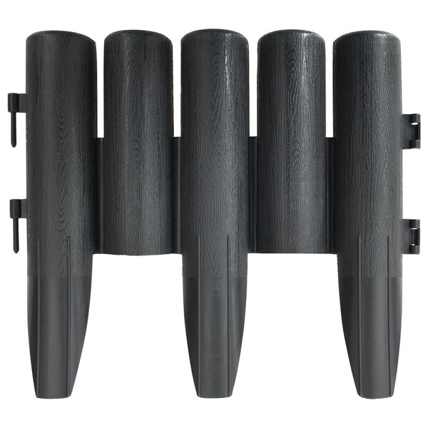 vidaXL plænekanter 36 stk. 10 m PP antracitgrå