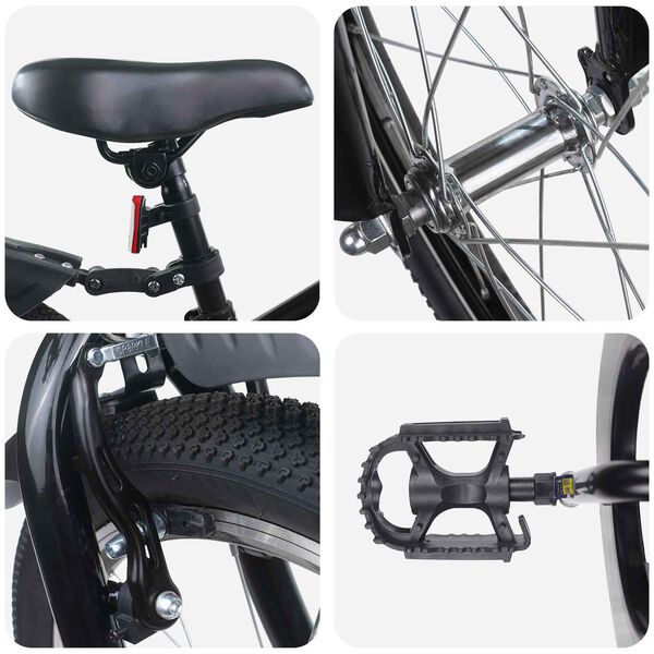 vidaXL B&oslash;rnecykel 18 tommer til 5-7 &aring;r gammel Sort