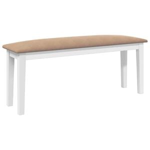 vidaXL b&aelig;nk 110 cm massivt gummitr&aelig; hvid