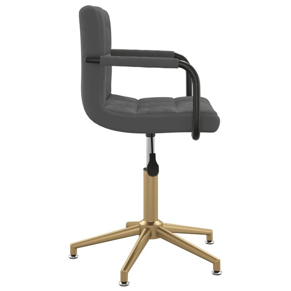 vidaXL drejelig spisebordsstol fl&oslash;jl m&oslash;rkegr&aring;