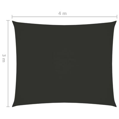 vidaXL solsejl 3x4 m rektangulær oxfordstof antracitgrå