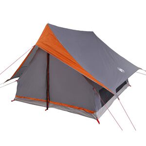 vidaXL Familietelt med tag Gr&aring; og orange 256 x 256 x 185 cm