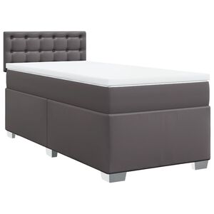 vidaXL kontinentalseng med madras 90x190 cm kunstl&aelig;der gr&aring;