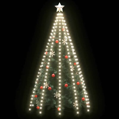 vidaXL lysnet til juletræ 300 lysdioder 300 cm kold hvidt lys