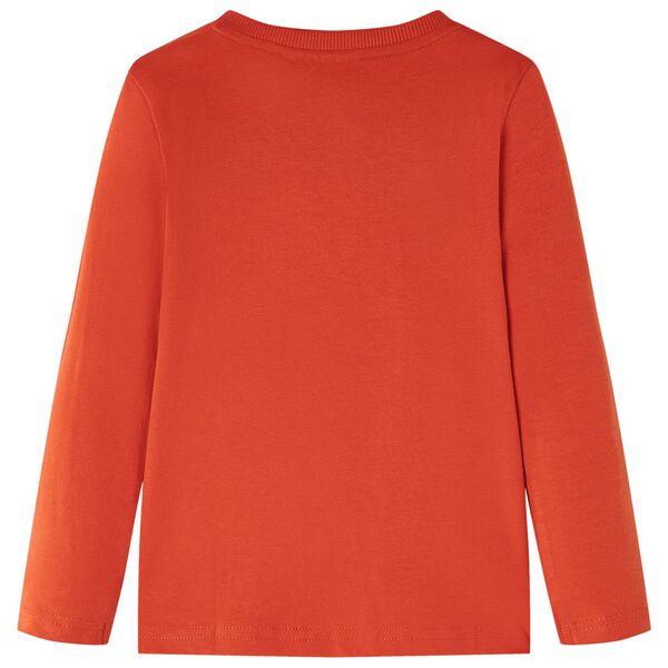 Langærmet T-shirt til børn str. 128 cm orange