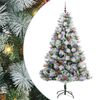 vidaXL Kunstigt juletr&aelig; Gr&oslash;n og hvid 210 cm PVC og metal og plast