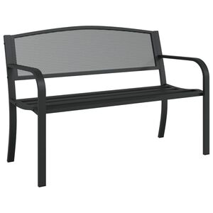 vidaXL haveb&aelig;nk 119 cm st&aring;l sort