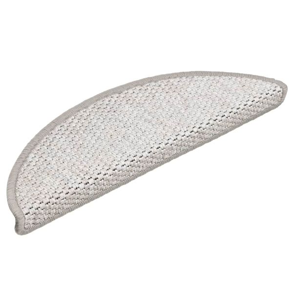 vidaXL selvkl&aelig;bende trappem&aring;tter 15 stk. 56x17x3 cm sisal-look platina
