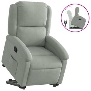 vidaXL massagestol med l&oslash;ftefunktion velour sort