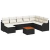 vidaXL Havesofa S&aelig;t 9 stk. Sort polyrattan