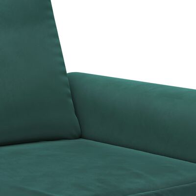 vidaXL sofasæt 3 dele med hynder velour mørkegrøn