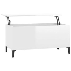 vidaXL sofabord 90x44,5x45 cm konstrueret tr&aelig; hvid h&oslash;jglans