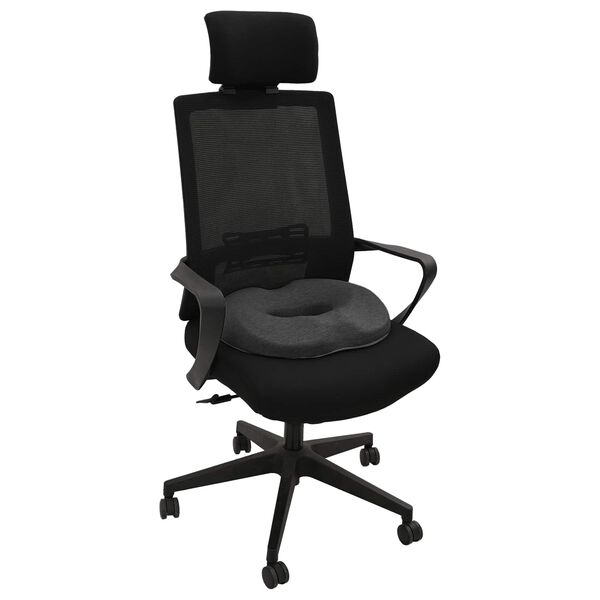 vidaXL Hovedpude med pude M&oslash;rkegr&aring; 42 x 37 x 8 cm Bomuld