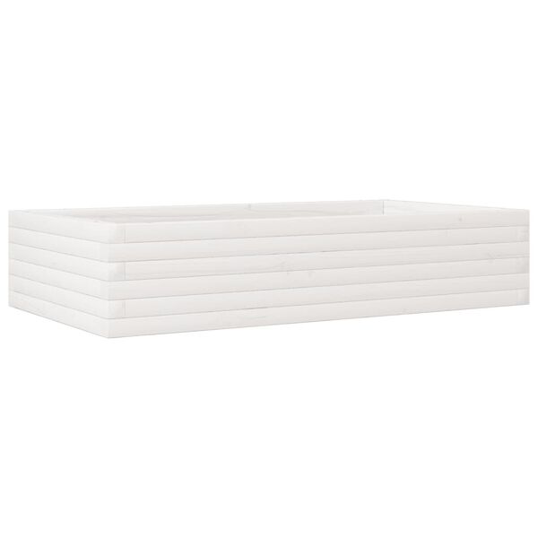 vidaXL plantekasse 110x60x23 cm massivt fyrretr&aelig; hvid