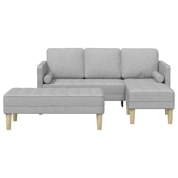 vidaXL Sofa S&aelig;t med pude 2 pcs Skygr&aring; Polyester