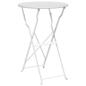 vidaXL Bistrobord Hvid &Oslash; 50 x 71 cm Pulverlakeret st&aring;l