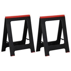 vidaXL foldbare arbejdsbukke 2 stk. 350 kg polypropylen sort og r&oslash;d