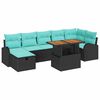 vidaXL Havesofa S&aelig;t 8 stk. Sort polyrattan
