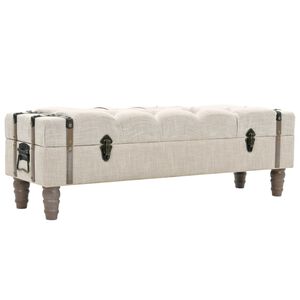 vidaXL opbevaringsb&aelig;nk 111x34x37 cm massivt tr&aelig; og st&aring;l