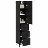 vidaXL Highboard med skuffe Sort eg 34,5 x 34 x 180 cm Konstrueret tr&aelig;
