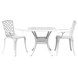 vidaXL bistros&aelig;t 3 dele st&oslash;bt aluminium hvid