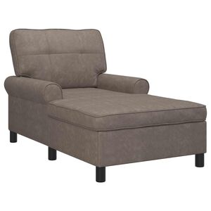 vidaXL Chaise Lounge med pude Gr&aring; 91 x 157 x 91 cm Faux l&aelig;der