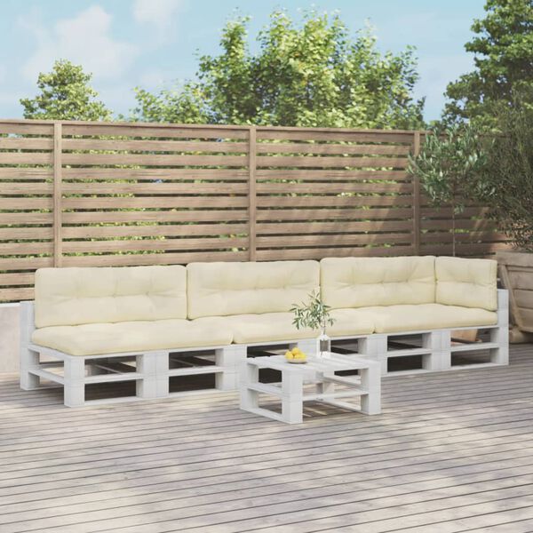 vidaXL pallehynder 7 stk. stof cremefarvet