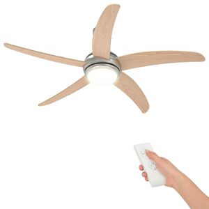 vidaXL Loftfanne med lys &Oslash; 130 cm Sonoma-eg