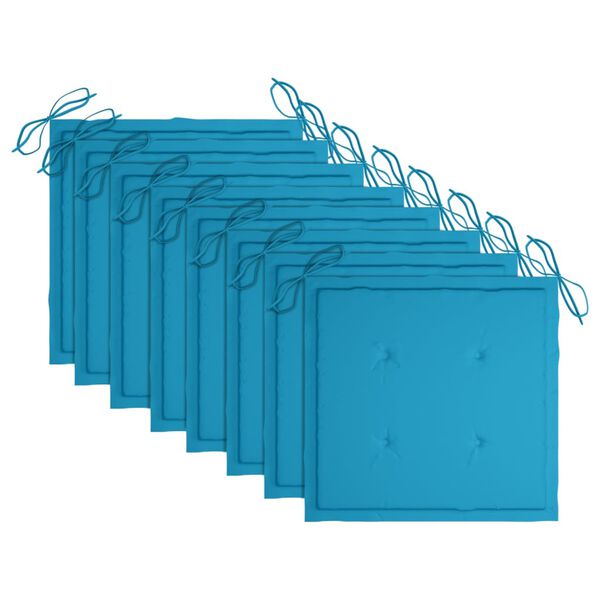 vidaXL spisebordsstole til haven 8 stk. med hynder massivt akacietræ