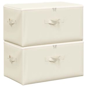 vidaXL opbevaringskasser 2 stk. 43x34x23 cm stof cremefarvet