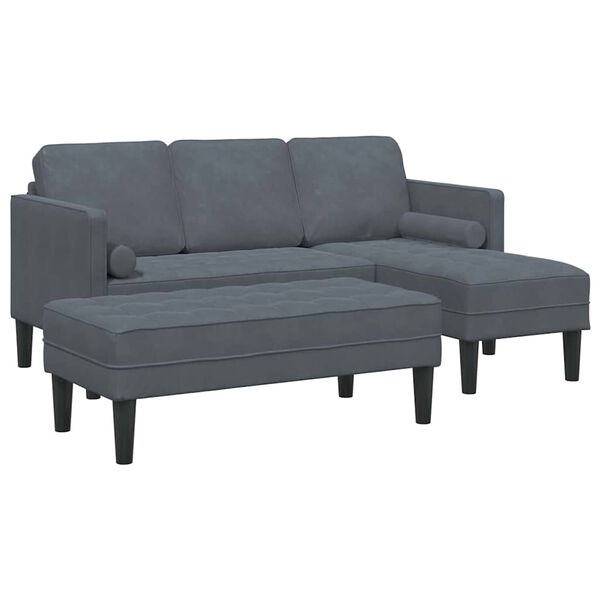 vidaXL Sofa Sæt 2 pcs Mørkegrå 173 x 131 x 67 cm Fløjl