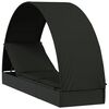 vidaXL liggestol med rundt tag 211x57x140 cm polyrattan sort