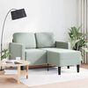 vidaXL 2-personers sofa med chaiselong L-formet 125 cm fløjl lysegrå