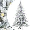 vidaXL Kunstigt Hinged Juletr&aelig; med 300 LED'er Hvid 240 cm PVC og St&aring;l