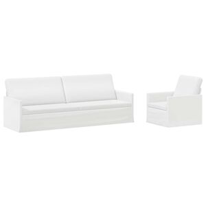 vidaXL Sofa S&aelig;t 2 pcs Hvid Stof