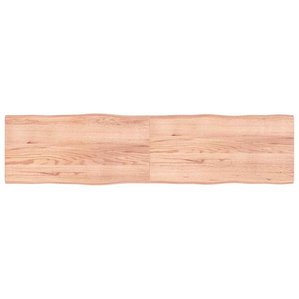 vidaXL bordplade 200x50x(2-4) cm naturlig kant behandlet træ lysebrun