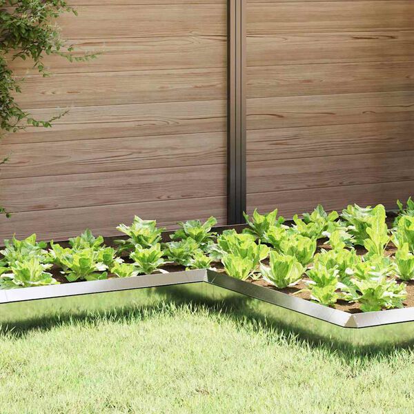 vidaXL Sneglehegn 4 pcs S&oslash;lv 10 x 10 x 25 cm Galvaniseret st&aring;l