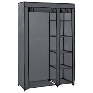 vidaXL foldbart kl&aelig;deskab 110 x 45 x 175 cm stof gr&aring;