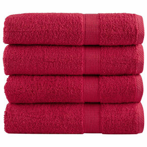 vidaXL Premium badeh&aring;ndkl&aelig;der SOLUND 4 stk. r&oslash;d 100x150 cm 600 gsm