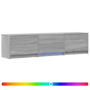 vidaXL TV-bord med LED Gr&aring; Sonoma 165 x 34 x 40 cm Konstrueret tr&aelig;