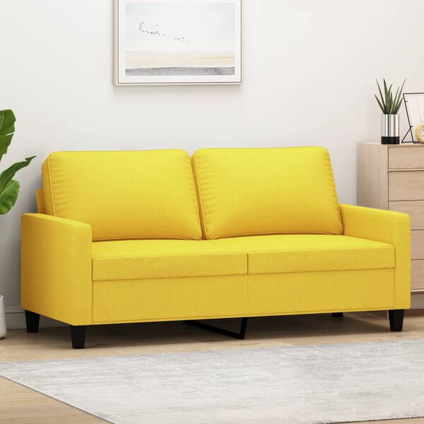 vidaXL 2-personers sofa 140 cm stof lysegul