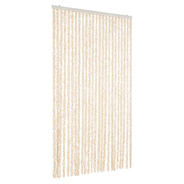 vidaXL flueforh&aelig;ng 100x200 cm chenille beige og hvid