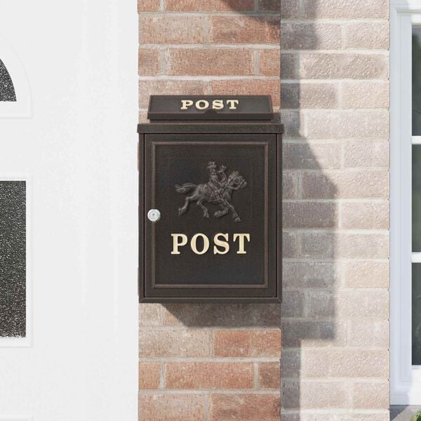 vidaXL Væghængt Postkasse Bronze 29 x 13 x 41 cm Gustt aluminium