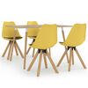 vidaXL spisebordss&aelig;t 5 dele gul og sort