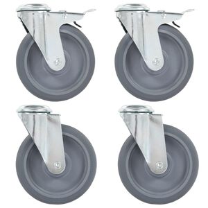 vidaXL drejehjul med bolthul 4 stk. 125 mm