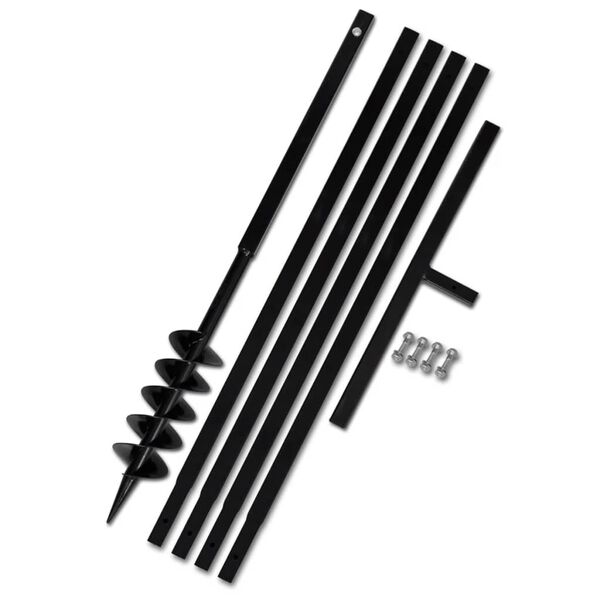 P&aelig;lebor med h&aring;ndtag, 100 mm, med forl&aelig;ngerr&oslash;r, 5 m, st&aring;l